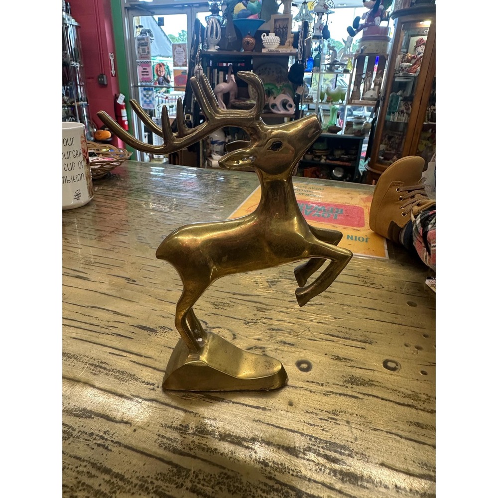 Vintage Hollywood Regency Style Brass Deer